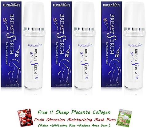 3 Units of Puerarian Big Breast Bust Firming Enlarge Glowing Skin Care Serum 60ml[Get Free Tomato Facial Mask]