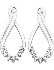 Pair of 14K White Gold Diamond Earring Jackets - 0.21 Ct. -- LIFETIME WARRANTY