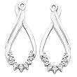 14K White Gold Diamond Earring Jackets - 0.20 Ct.