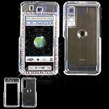 Samsung Behold T919 Cell Phone transparent clear White/Pink Diamond Protective Case Faceplate Cover