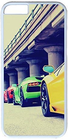 iPhone 6 Plus Case, Colorful Lamborghini Supercars Under Bridge Creativity Cute Ultra Slim Pattern Bumper for iPhone 6 Plus Cover (5.5) iPhone 6 Plus cases for Girls iphone 6 Plus case hard PC White Skin