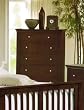Bedroom Storage Chest with Drawers - Deep Brown Finish