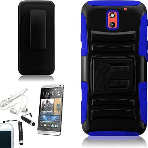[ARENA] BLACK BLUE HYBRID SIDE STAND COVER BELT CLIP HOLSTER CASE for HTC DESIRE 612 VERIZON + FREE ARENA ACCESSORIES