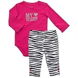 Carter's Girls 2 Piece Hot Pink/Black Pants Set 