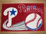 PHILADELPHIA PHILLIES 20 x 30 Team Logo TUFTED RUG with a Non-Skid Rubber Backing