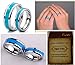 King Will Men Women Tungsten Carbide Ring Blue Turquoise Inlay Polish Beveled Edge Wedding Band