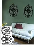 Leisurebrands, Damask Wall Sticker, Black, Large