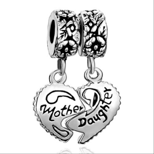 Pugster heart love mom mother daughter charms jewelry s…