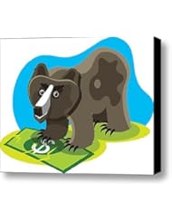 A Grizzly Bear On Top Of A Dollar Bill Canvas Print / Canvas Art - Artist Paulo Buchinho