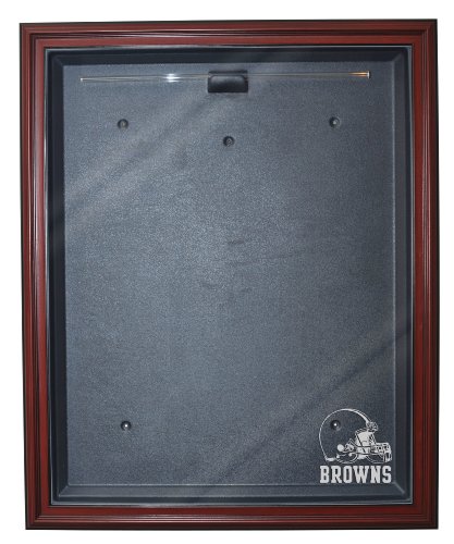 Cleveland Browns Cabinet Style Jersey Display, Mahogany