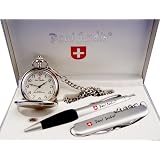 Paul Jardin Mens Pocket Watch and Knife Gift Box Set by American Clocks