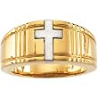 14K Two-Tone Gold Cross Lady's Wedding Band