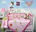 SoHo Pink Critter Baby Crib Nursery Bedding Set 13 pcs included Diaper Bag with Changing Pad & Bottle Case