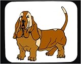 Mouse Pad with hound, standing, dog, wagging, brown