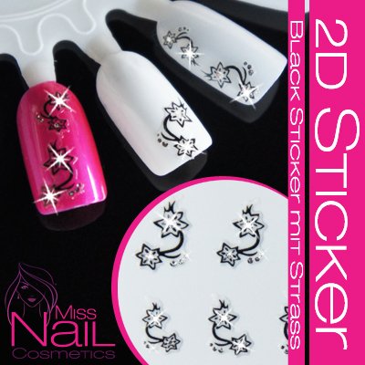 Black Sticker mit Strass - Sterne / Sternschnuppe Preisvergleich