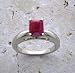burmese2  - 14K White Gold Emerald Shape Natural Burmese Ruby
