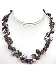 9mm Lobster Clasp Black Freshwater Pearl Necklace 18"