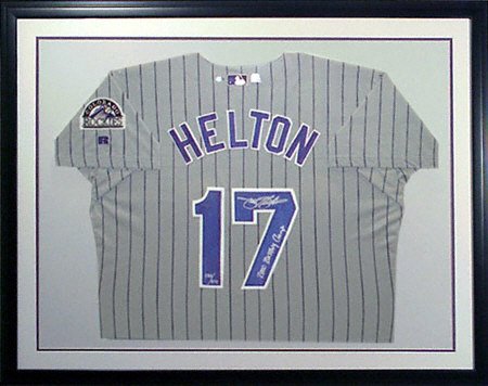 Buy Todd Helton Colorado Rockies Framed Autographed Grey (Batting Champ) Away Jersey by Mounted Memories