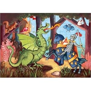 The Knight With The Dragon Silhouette Puzzle by Djeco