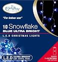 Battery Operated LED Fairy Lights BLUE SNOWFLAKE 10 Bulbs - Static (ideal use for Wedding, engagement, birthday, anniversary, new year, xmas, Christmas & lots more occasions)