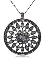 Riccova "Retro" Crystal Designed Medallion Pendant Necklace, 18"