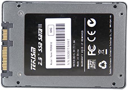 TEKISM PER810 64GB High Quality SATA3 2.5 - Inch (7mm Height) Solid State Drive - Grey