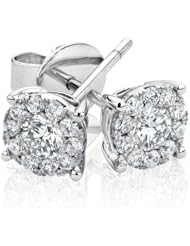 Diamond Unity Flower Stud Earrings 1/2ctw