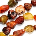 Orange Red Yellow Fire Cherry Agate Large Nugget Beads /15.5 Inch Strand