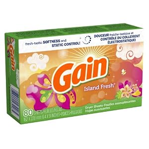 Gain With Freshlock Island Fresh Dryer Sheets 80 Count (Pack of 3)