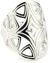 ELLE Jewelry "Reflections" Kaleidoscope Pattern Sterling Silver Ring, Size 7