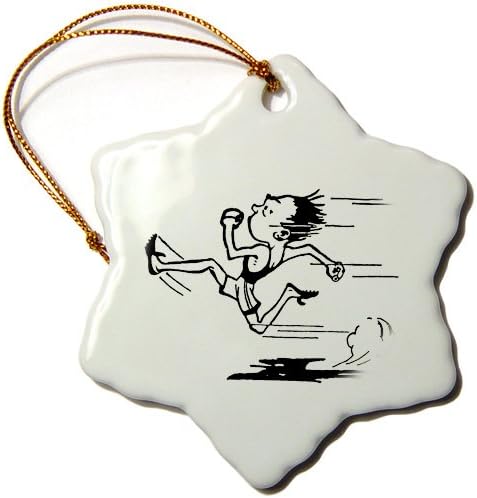 TNMGraphics Track Runner Snowflake Porcelain Ornament, 3-Inch