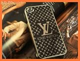 Plaid Pattern gold plate iPhone 4G 4S Back Case