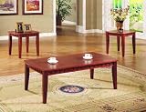 51JxP1mO LL. SL160  3pcs Brown Cherry Finish Coffee and End Table Set