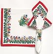 Durable Hand Woven 100% Cotton Silk Screen Print Tulips Napkins 22x22 Inches Set of 12
