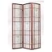 3-Panel Cherry Finish Wooden Screen