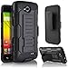 LG Ultimate 2 Case, Starshop Full Protection Dual Layers Hybird Case with Kickstand and Locking Belt Swivel Clip Black