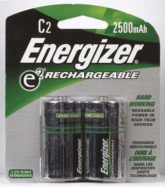 Energizer e2 Rechargeable, Size C, 2-Count (Pack of 3)