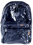 Travel Gear Bag Clear Transparent Elementary School Backpack BookBag with Navy Padded Panel