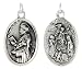 Sterling Silver St. Dominic and Queen of the Most Holy Rosary Medal 15/16 X 5/8 (24 mm X 16 mm).