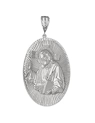 Clevereves 14K White Gold Pendant Religious Medal 58.8 - Gram(s)