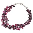 Handmade Red Garnet Teardrop Bracelet With Antiqued Silver Beads
