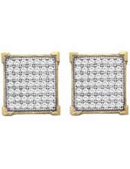 10KT Yellow Gold 0.33 CTW Diamond Micro Pave Earrings