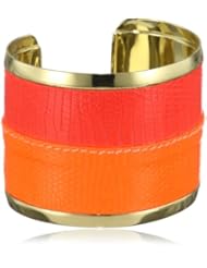 Ted Rossi "Resort" Lizard Color Block Metal Ridge Cuff Bracelet