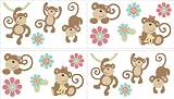 Melanie the Monkey Wall Appliques
