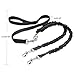 Uarter Double Dog Bungee Leash with Comfortable Soft Grip Rubber Handle,Reflective Stitching Pet Double Dog Leash Coupler