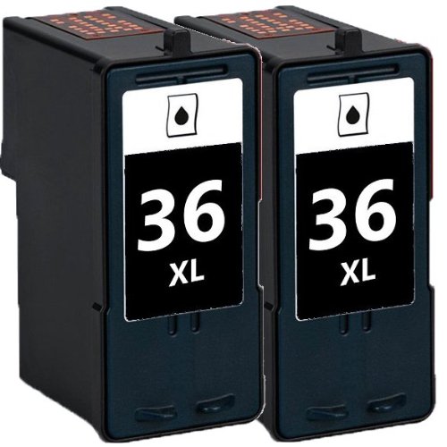 2 Pack 2inkjet© Remanufactured Lexmark 36XL (18C2170) Black Ink Cartridge For Z2420, X3650, X4650, X5650, X5650es, X6650, X6675 Printer (2 x Black)