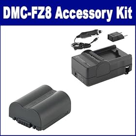 Panasonic Lumix DMC-FZ8 Digital Camera Accessory Kit includes: SDCGAS006 Battery, SDM-162 Charger