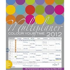 Multiplaner - Colour your time Familienplaner 2012. 8 Spalten. Mit Datumsschieber