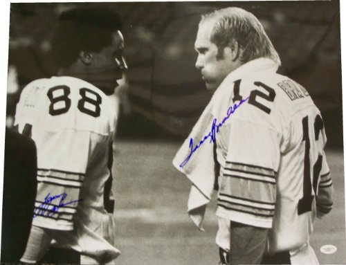 Lynn Swann & Terry Bradshaw Autographed Steelers 16x20 Photo w/ JSA COA