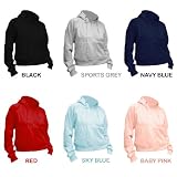 Womens Plain Zip Up Hoodie Choose Colour